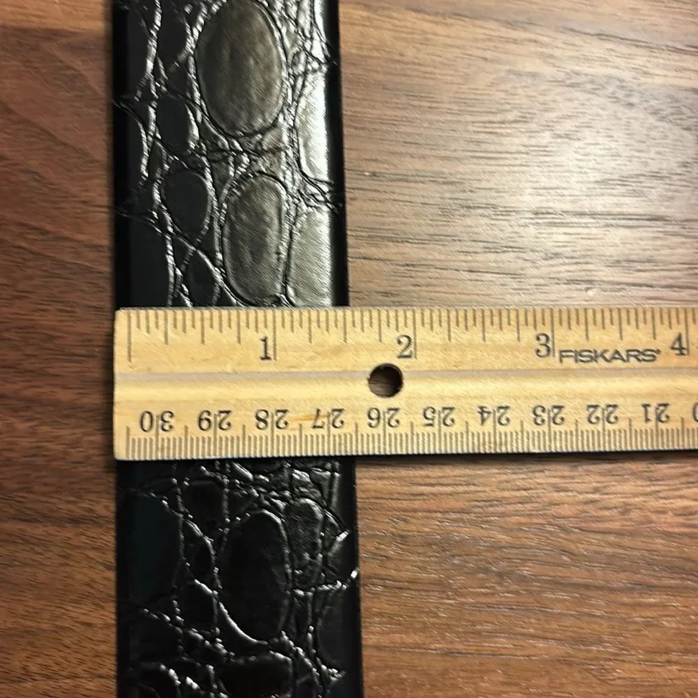 Hickok Belt Makers Embossed Black Crocodile Pattern Belt - 32